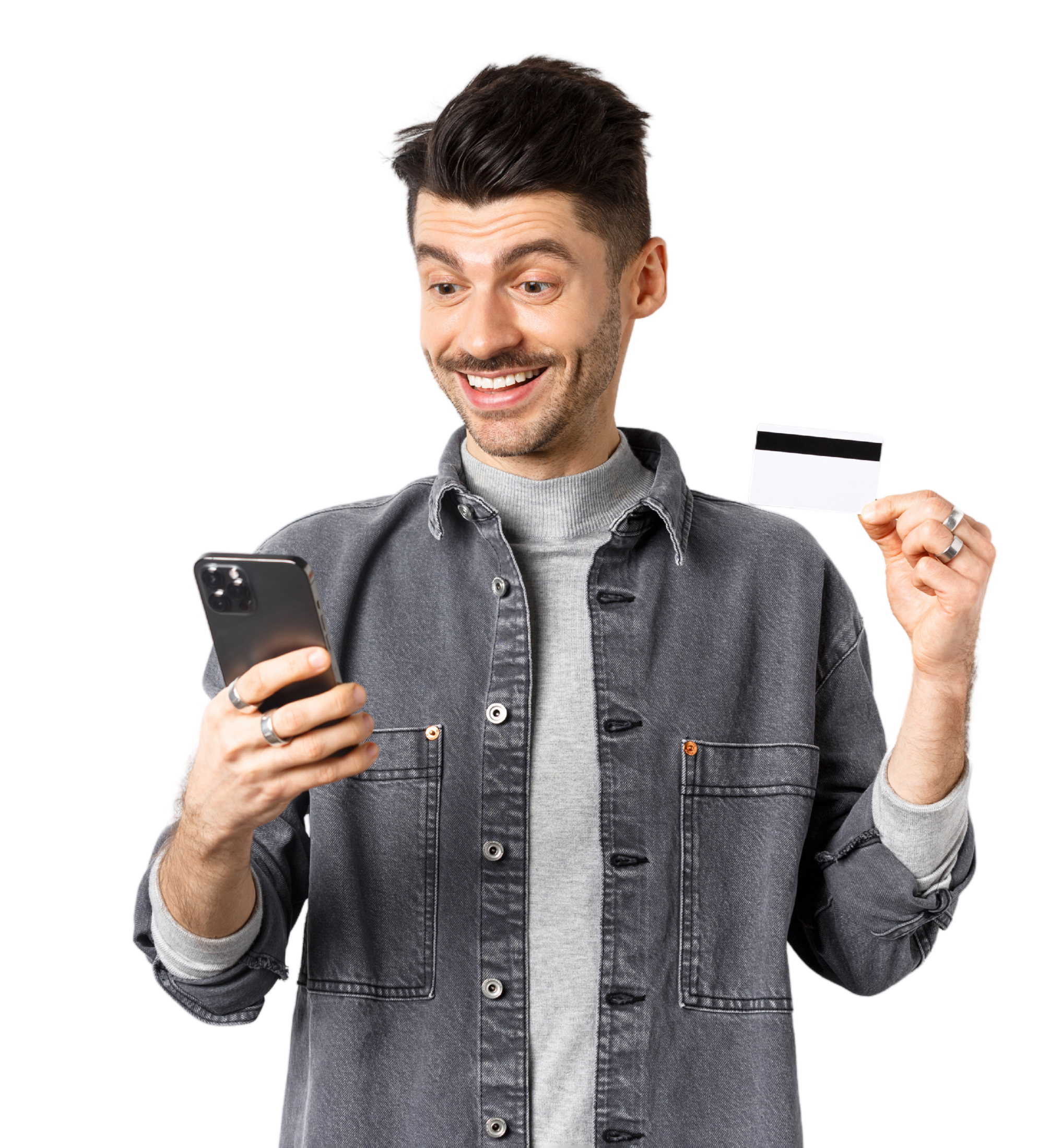 man looking on his phone for a personal loan in florida