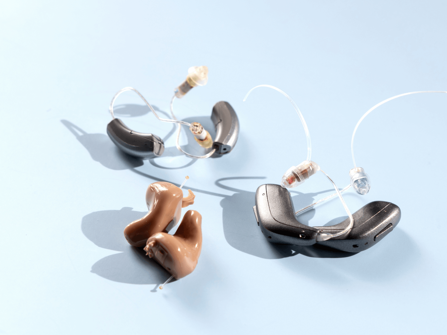 A selection of hearing aids to represent hearing aid loans