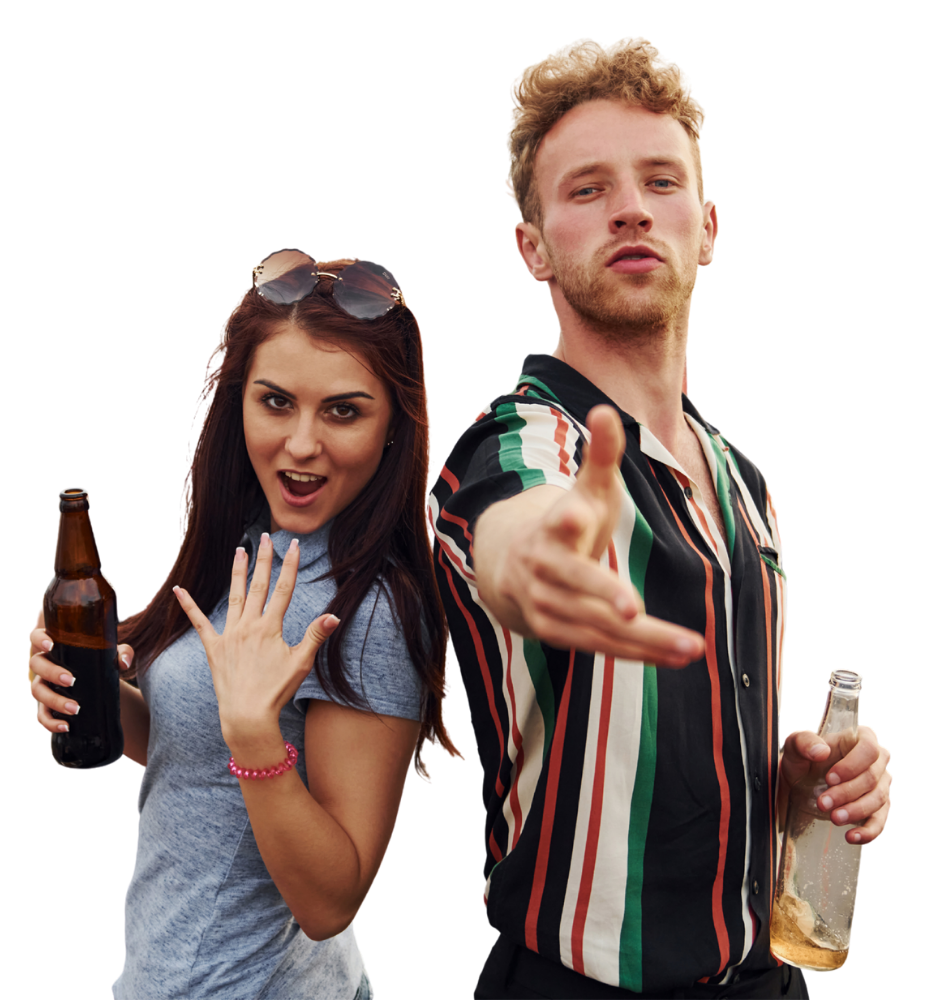 A couple dancing at a music festival